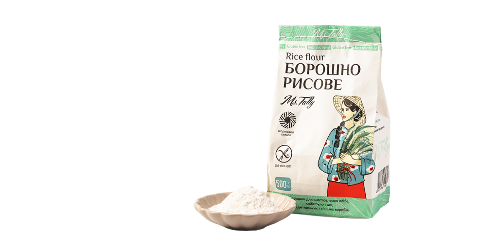 упаковка рисового борошна на прозорому фоні